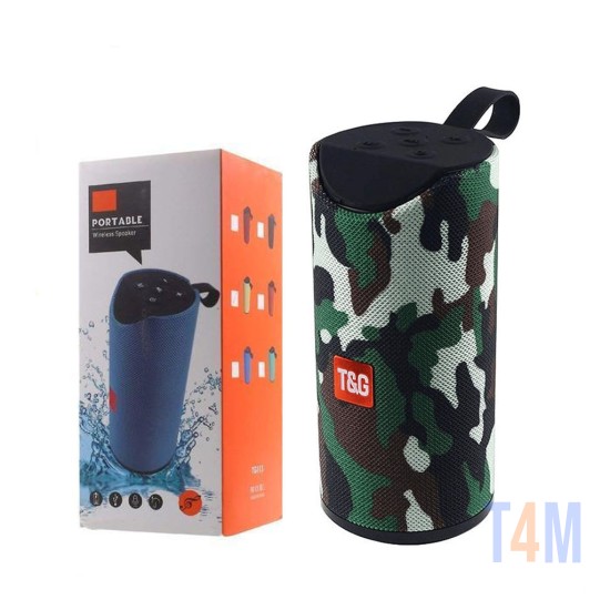 COLUNA DE SOM PORTÁTIL T&G TG-113 AUX/USB/CARTÃO DE MEMÓRIA 3D 10W MILITARES